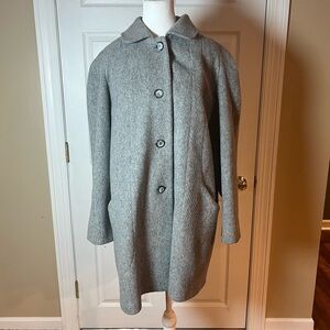 VGT Alorna Petite Grey Wool Blend Made In USA Peacoat M/L READ
